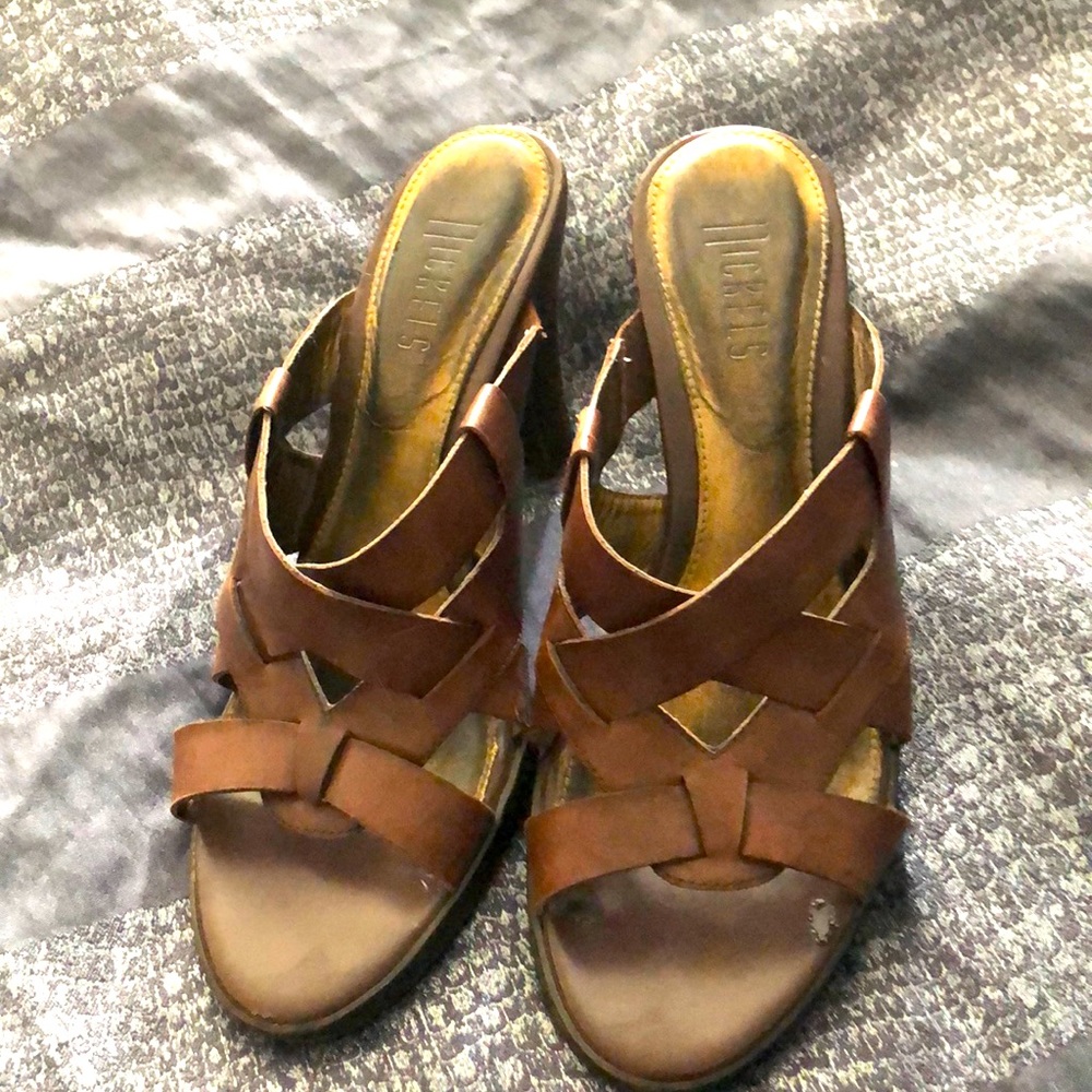 Nickels brown leather sandals. Used but good quality so lots of life left